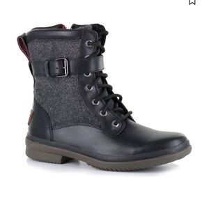 UGG WOMEN'S BLACK KESEY FASHION BOOTS - ROUND TOE